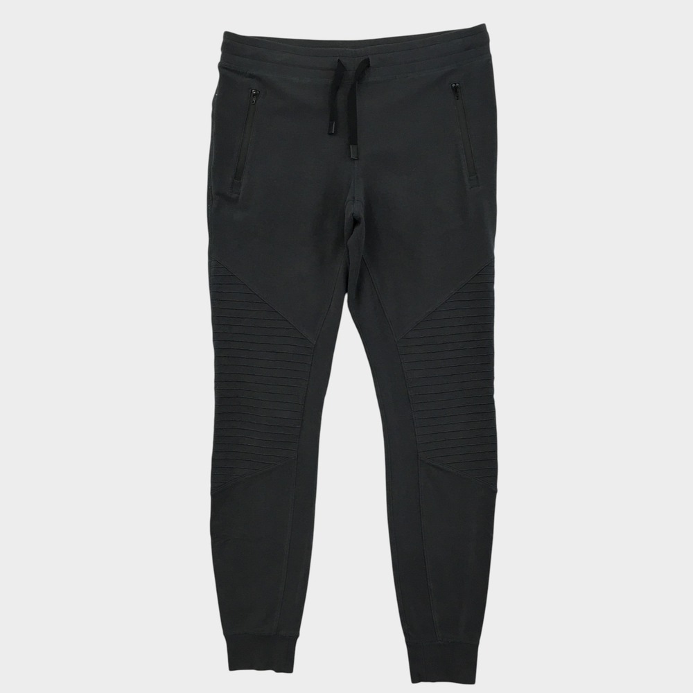 Alo Yoga Womens Moto Jogger Pants Charcoal Gray Quilted Performance Sweatpants M
